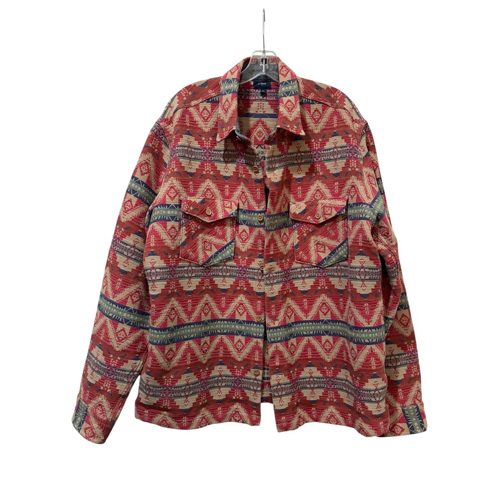 J.Crew XL Southwestern Workshirt Shacket Boxy Aztec Fall Plus Size Oversized